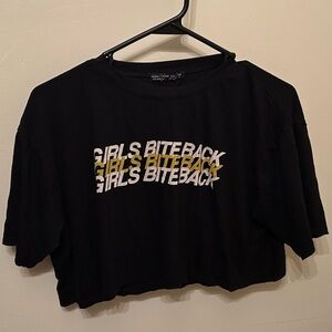 “Girls Bite Back” Black Cropped T-Shirt